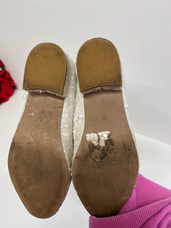 Fabulous Monsoon Cream embellished Shoes bridesmaid Uk3 JS004