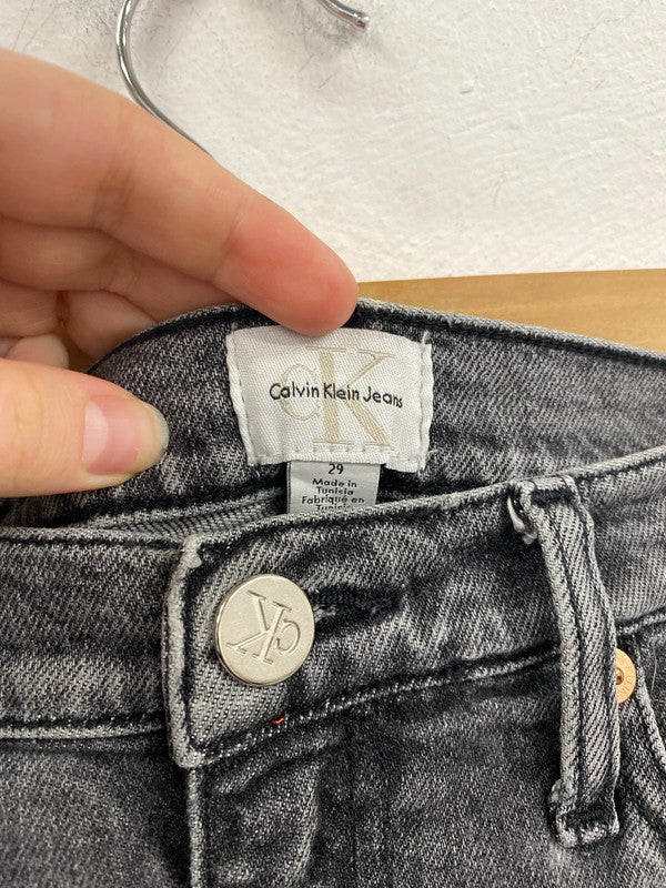 Calvin Klein Trendy Grey Distressed Denim Shorts 29W UK 8 AGS01