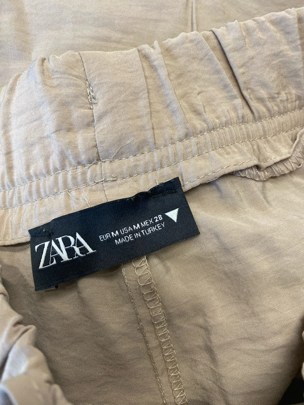 Fabulous Zara lightweight cropped beige trousers UkM LB004