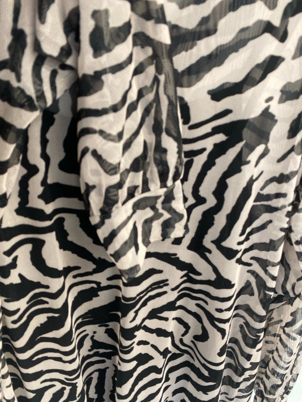 Fabulous Zebra print sheet midi dress with slip River Island Curve 18 CR002