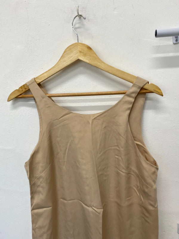 Fabulous Champagne gold oversized slip midi dress UK6/8 Primark MB001