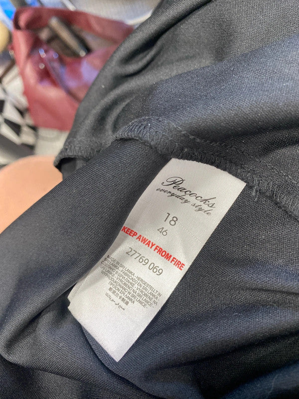 Lovely peacocks black lace midi dress UK 18 RR002