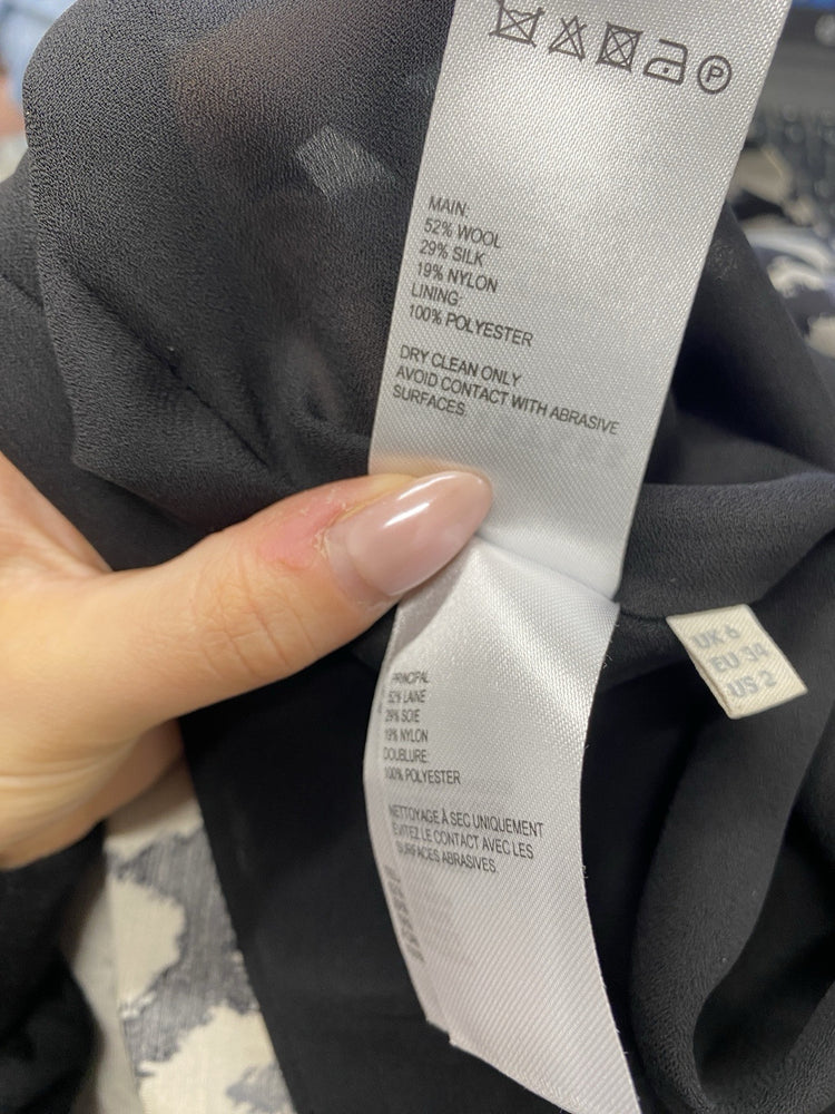 Lovely Whistles Grey Black Leopard Midi Dress Wool Silk UK 6 AG006