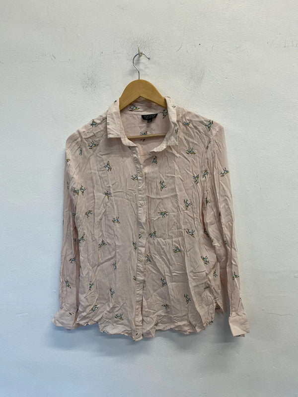 Fabulous Rose Unicorn Topshop blouse Uk16 JR001