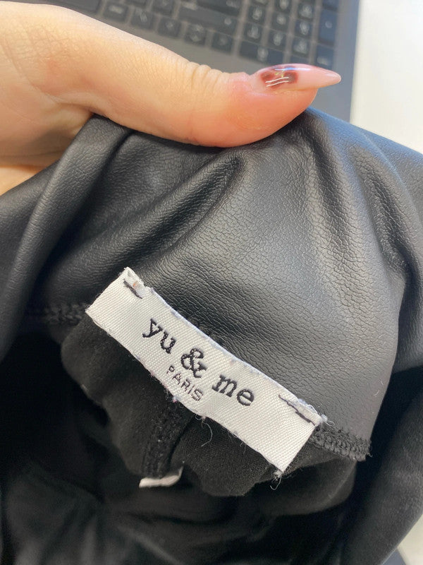 Stunning duo of faux leather black jeans next new look UK 8/10 LK009 #11