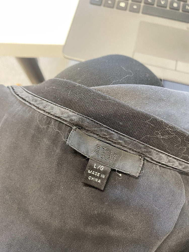 Lovely ATM Black Silk Long Sleeve Top UK L SS002