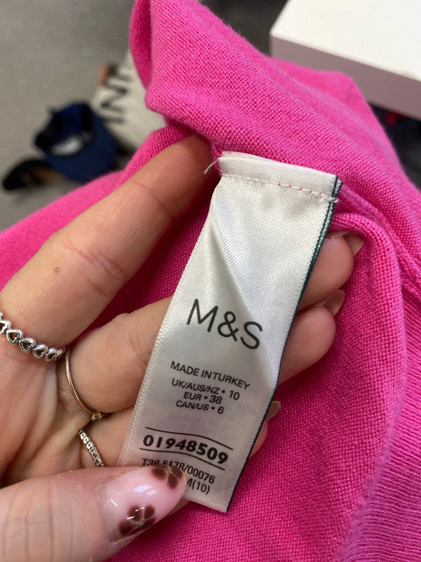 Lovely m&s pink roll neck jumper UK 10 CN001