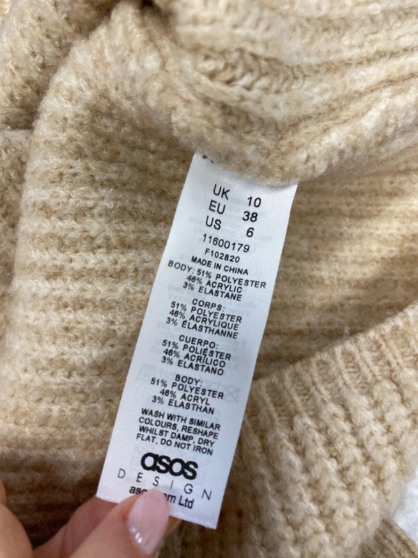 Lovely cosy asos design beige knit jumper UK 10 HA001
