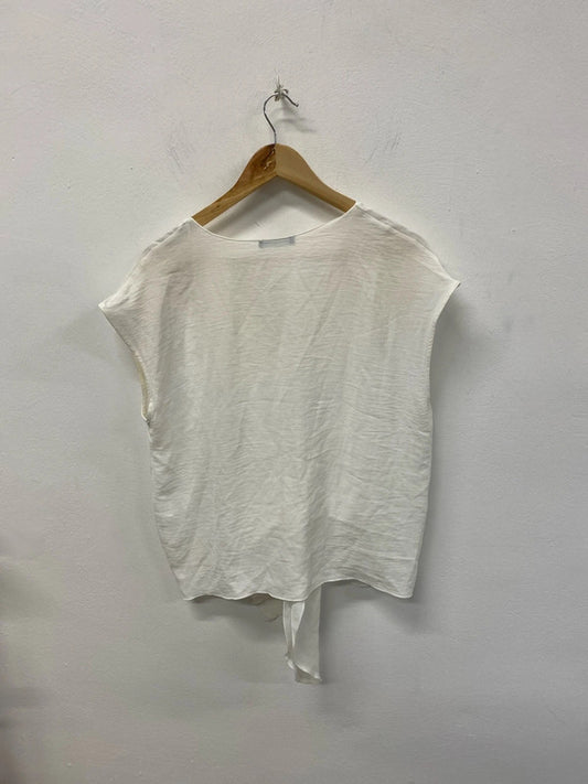 Zara Fabulous Cream Tie Front Blouse Size M KS002