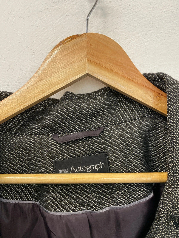 Fabulous Autograph by M&S Brown black micro check Jacket occasion events Uk22 NC001