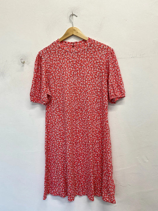 Fabulous Coral pink Reds jersey orients vibes dress M&S Uk16 GW001