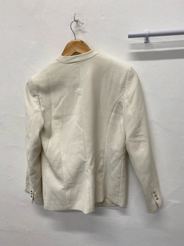 Fab H&M Ivory blazer Uk8 military vibes classic formal JB001