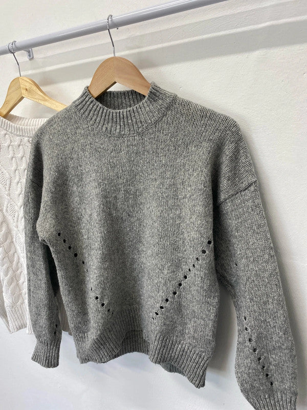 Fabulous trio of crochet knit jumpers Uk12-14 Tu & warehouse #4 LN001