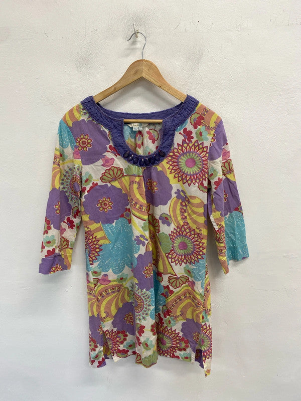 Lovely Boden pastels funky flower power tunic UK 12 MM005