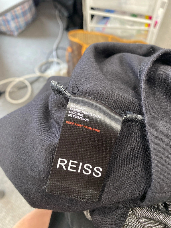 Stunning reiss 1971 metallic black wrap cross dress UK XS SD002