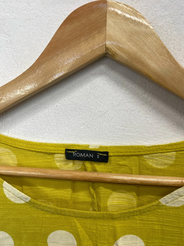 Lovely Roman like spotted blouse lightweight summer UK S AG005