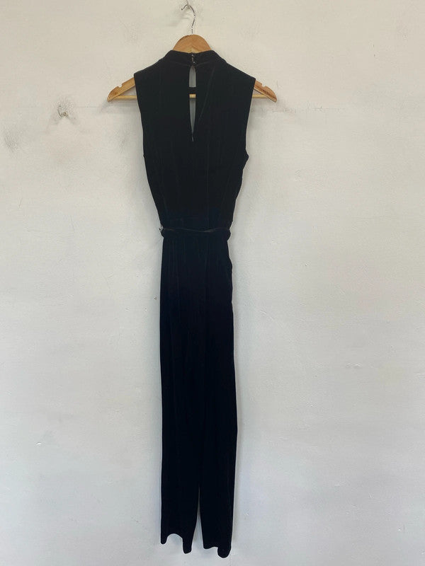 Per Una Elegant Black Velvet Jumpsuit UK 10 MB001