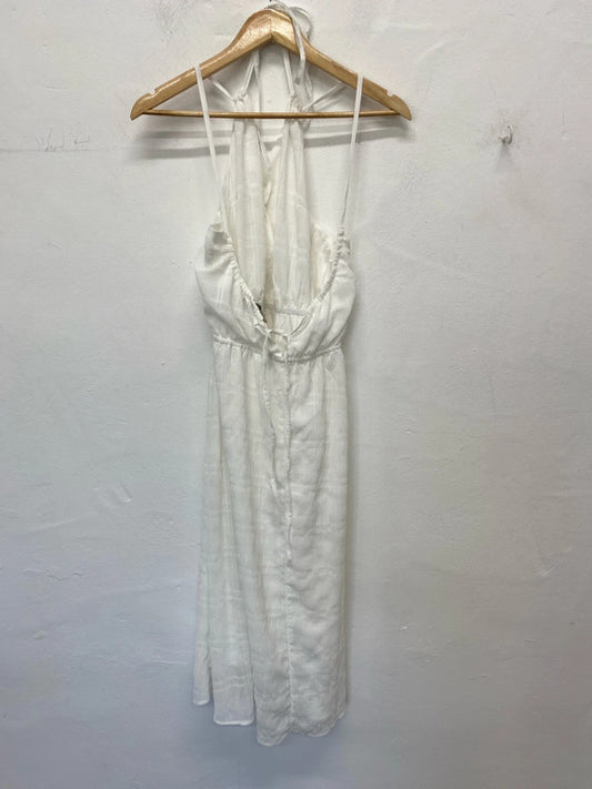 Coast Elegant White Strappy Midi Dress UK 14 KN003