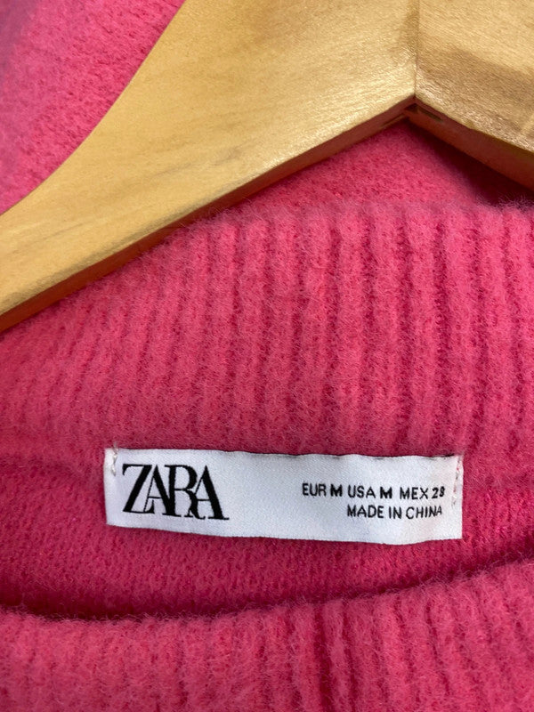 Fabulous Grapefruit Pink soft fluffy jumper UkM Zara spring fun KS002