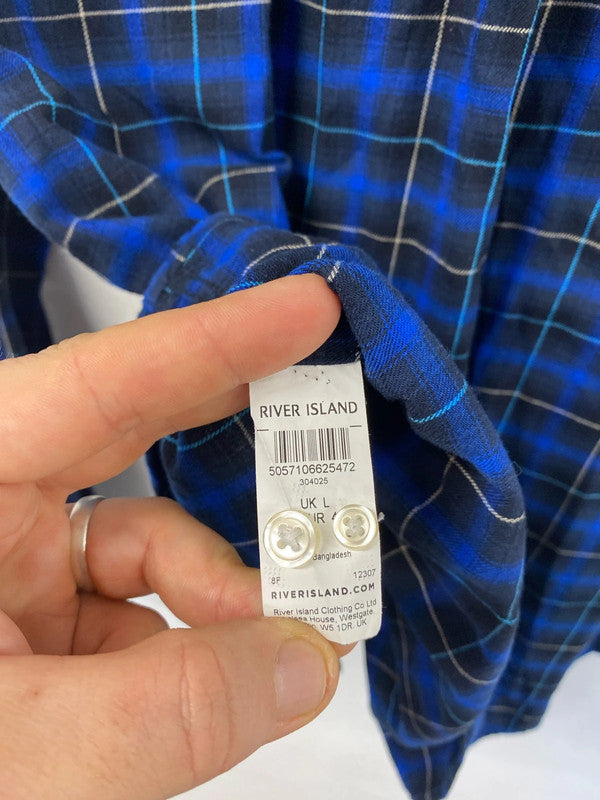 Duo of check shirts River Island western popper #39 L KM004