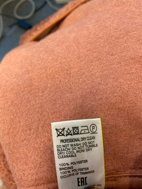 Fabulous M&S soft coral pink Teddy Coat Uk12 JR001