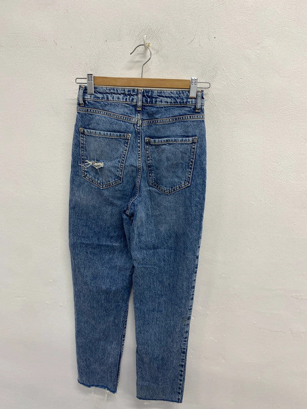 Lovely new look tori mom jeans blue UK 6 JS004
