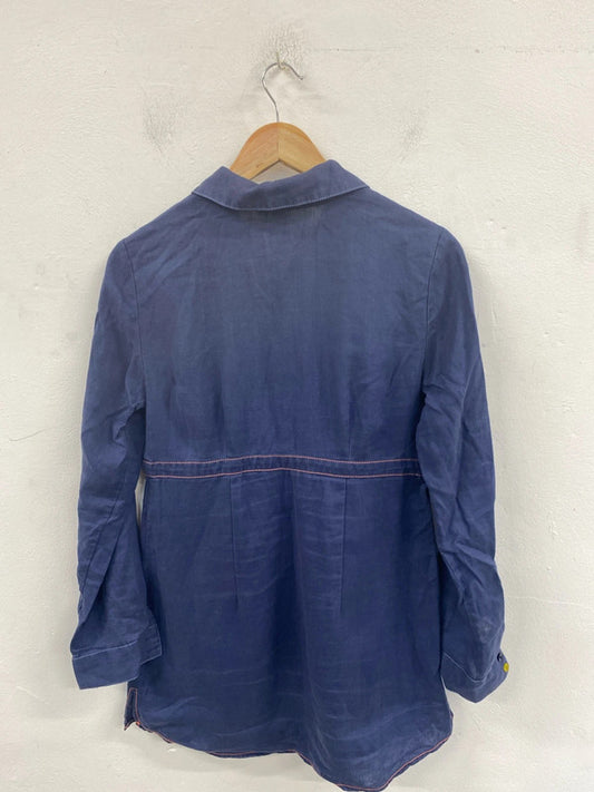 Boden Fabulous Blue Button Detail Mini Dress UK 10 MM005