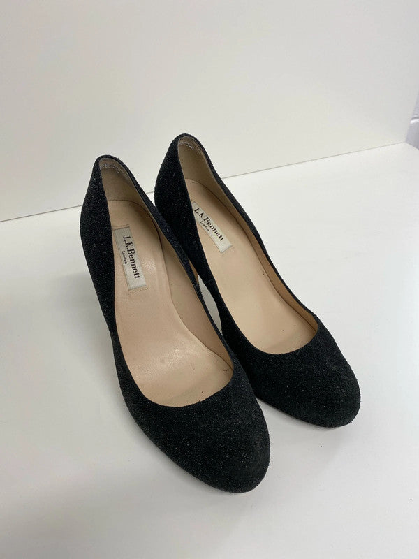 Fabulous LK Bennett London sparkly black leather glitter UK6 KM004