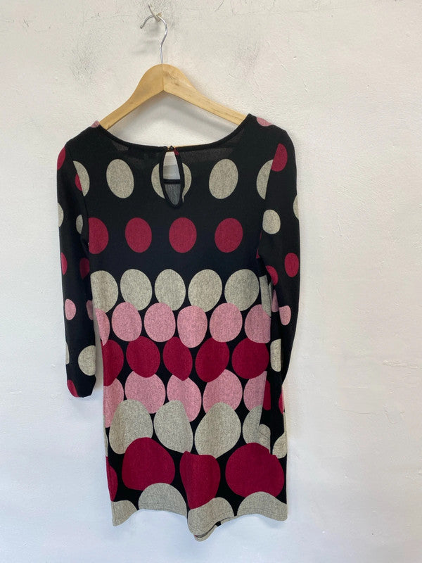 Stunning body flirt spotted disk pink red dress UK S LL003