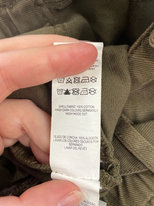 Denim Co Chic Khaki Paperbag Waist Denim Shorts UK 12 MB001