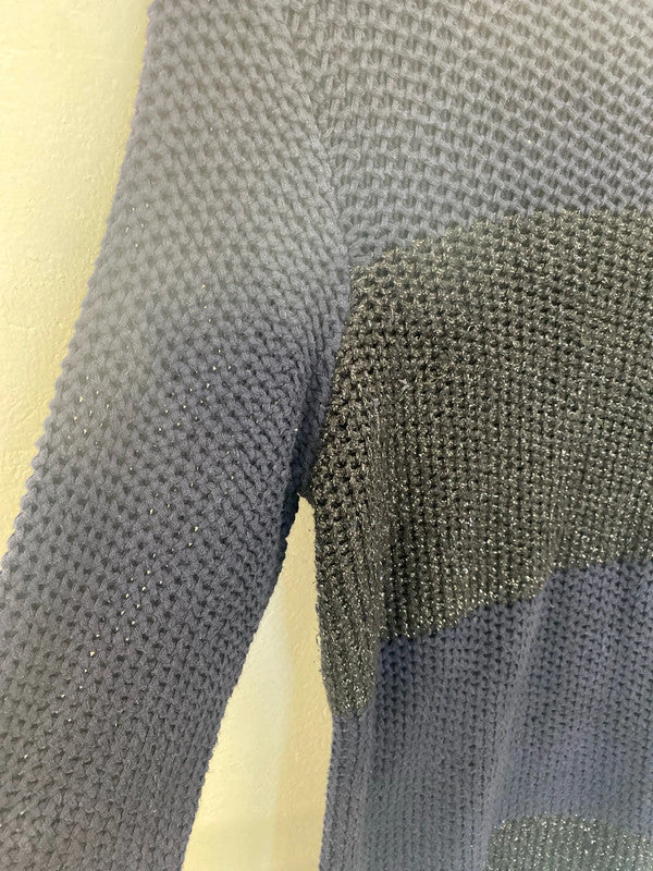 M&S Fabulous Navy Sparkle Knit Jumper UK 10 GK002