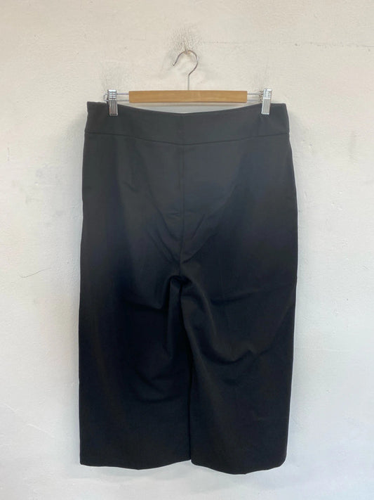 M&S Chic Black Wide Leg Trousers UK 16 LB010