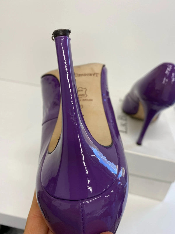 Fabulous LK Bennett Shilo Patent purple heels Uk7 occasion event JP001