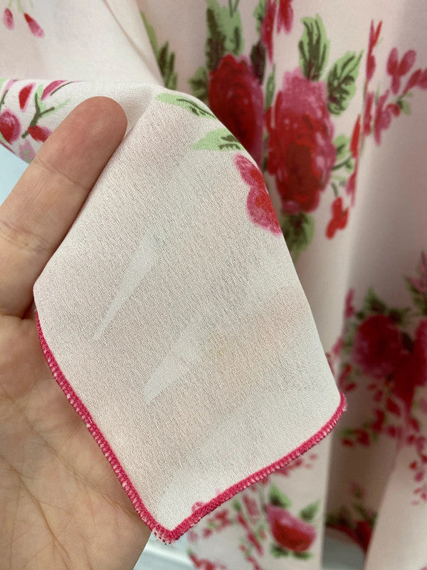 For Women Elegant Pink Floral Sheath Dress & Matching Scarf UK 12 MM005