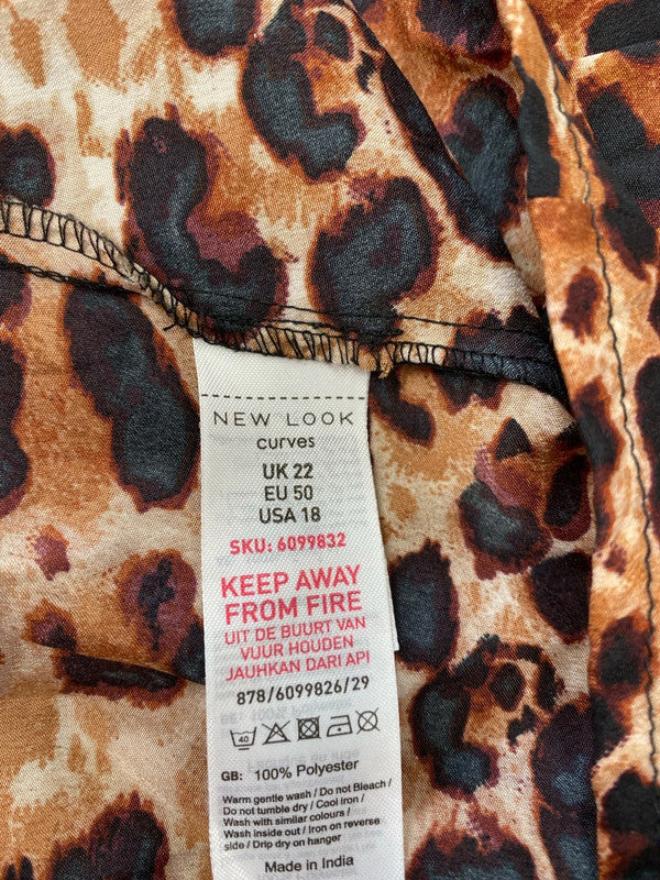 Fabulous leopard print tunic dress lightweight Uk22 New Look Curves CR002