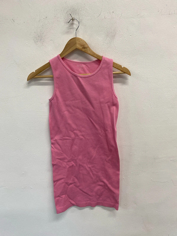 Lovely Primark pink seamless ribbed dress UK L SD001