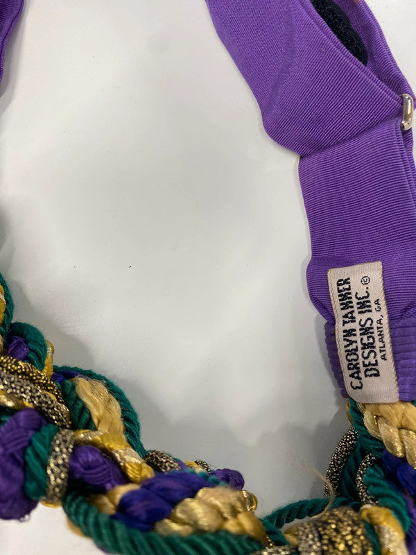Vintage Carolyn Tanner Purple Green Gold Plait Belt Length 39 Inches TC002