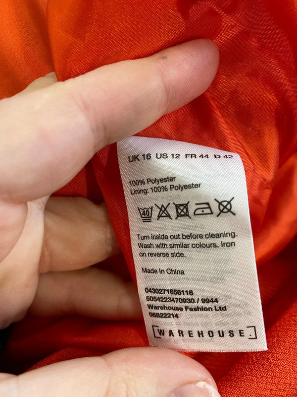 Warehouse Fabulous Orange Mini Skirt UK 16 LB010