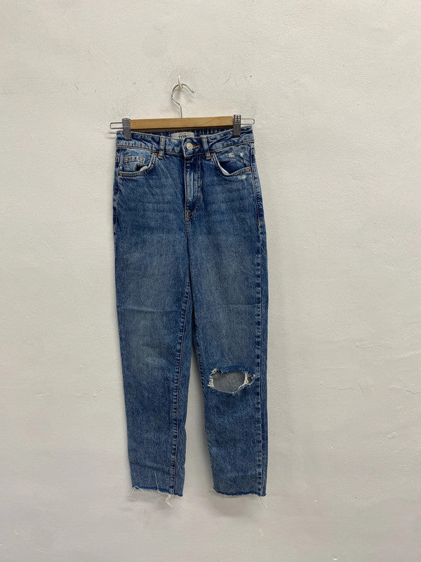 Lovely new look tori mom jeans blue UK 6 JS004