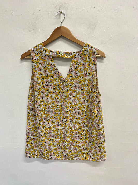 Lovely Tu yellow floral cami top UK 14 KS003