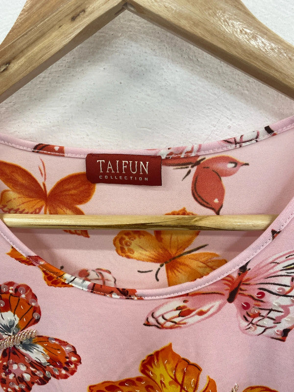 Taifun Fabulous Pink & Butterfly Sequin Top UK 12 LW005