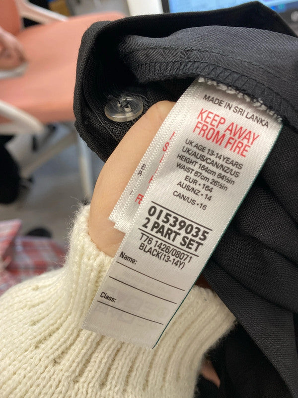 Fabulous duo 68 black school trouser M&S 13-14yr #68 NC001