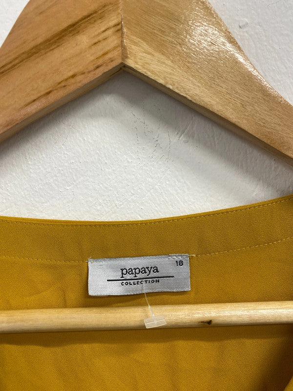 Lovely duo of mustard long sleeve tunic tops papaya masa UK XL #1 YM001