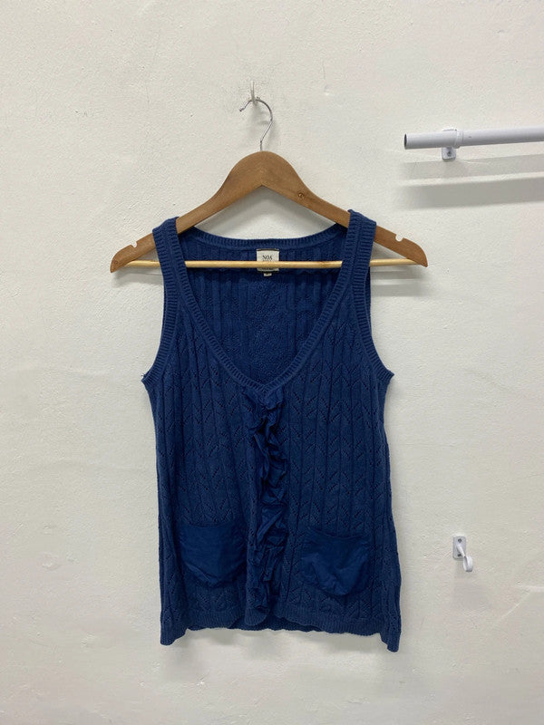 Fabulous y2K petrol blue crochet knit tank UkM 12/14 MM005