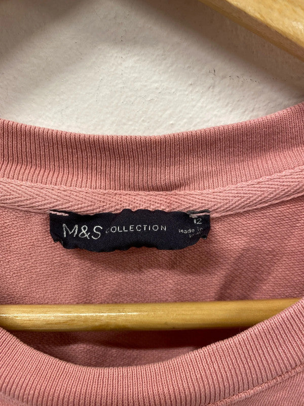 M&S Cute Pink Tie Dye Sweatshirt UK 12 HA001