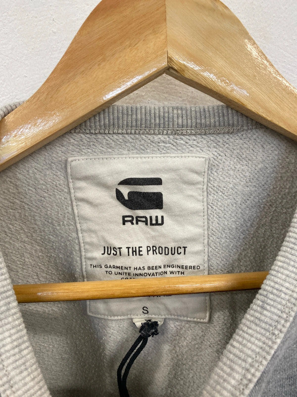 G Star Raw Sporty Grey Pocket Detail Sweatshirt Size S DF002