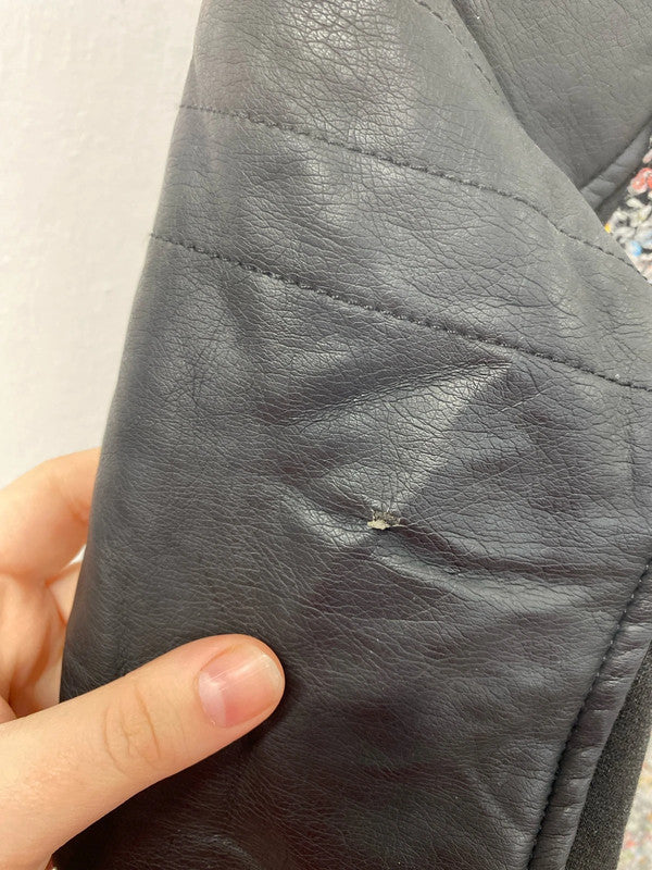 River Island Fabulous Colourful Boucle Faux Leather Biker Jacket UK 8 KM004