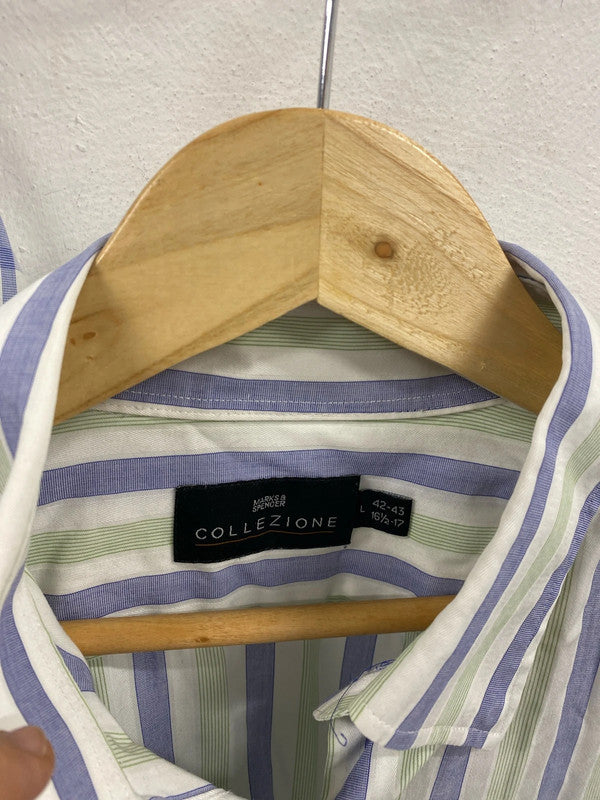 Duo of Mens classic shirts stripe check 16.5 Charles Tyrwhitt M&S bundle 61 JS004
