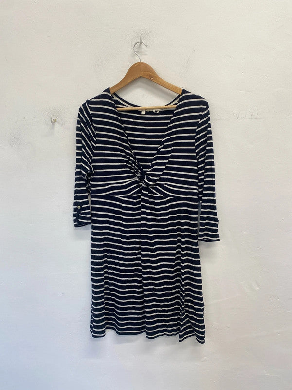 Fabulous fatface navy white striped jersey dress UK 12 LW005