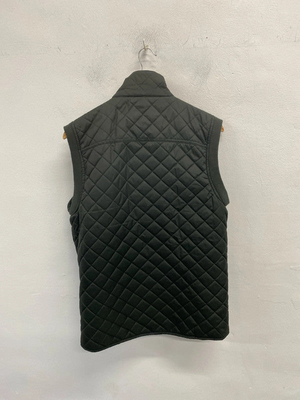 Lovely selected jeans quilted green gilet UK M JB001